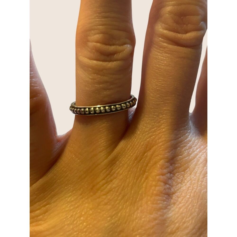 ✨ VTG SHUBES .925 STERLING SILVER BEADED ETERNITY BAND SOUTHWESTERN RING SIZE 8